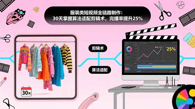 (11.5)服装类短视频全链路制作：30天掌握算法适配剪辑术，完播率提升25%