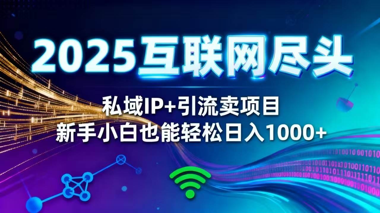 (11.6)2025网创尽头王炸项目！私域 IP + 精准引流，新手小白在家躺赚日入 1000+